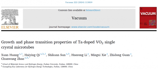 佛山科学技术学院材料科学与氢能学院本科生在高水平国际期刊发表学术论文