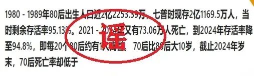 公安部网安局： 捏造80后死亡率5.2%的网民被处罚