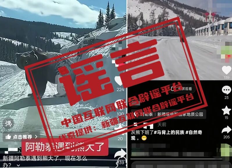 &ldquo;新疆喀纳斯出现棕熊&rdquo;视频系AI生成（2026&middot;02&middot;27）